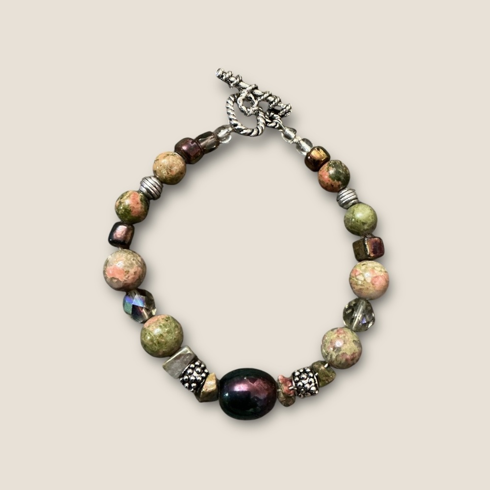 Vintage Artisan Glass Beaded Bracelet